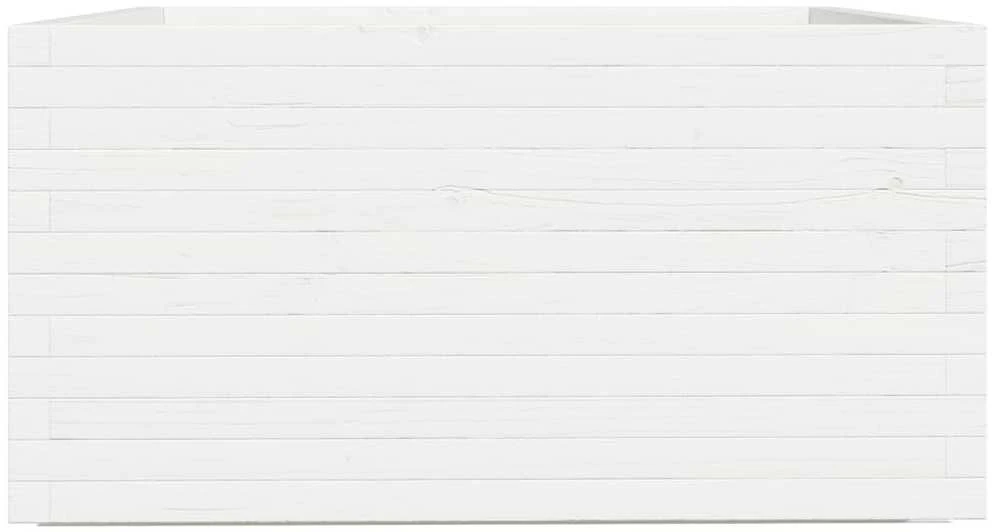 Sodo lovelis, baltas, 90x90x49,5cm, pušies medienos masyvas