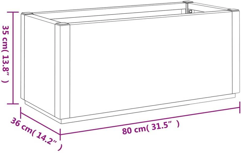 Sodo lovelis, baltos spalvos, 80x36x35cm, PP