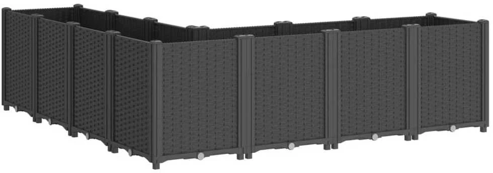 Sodo lovelis, juodos spalvos, 160x160x53cm, PP