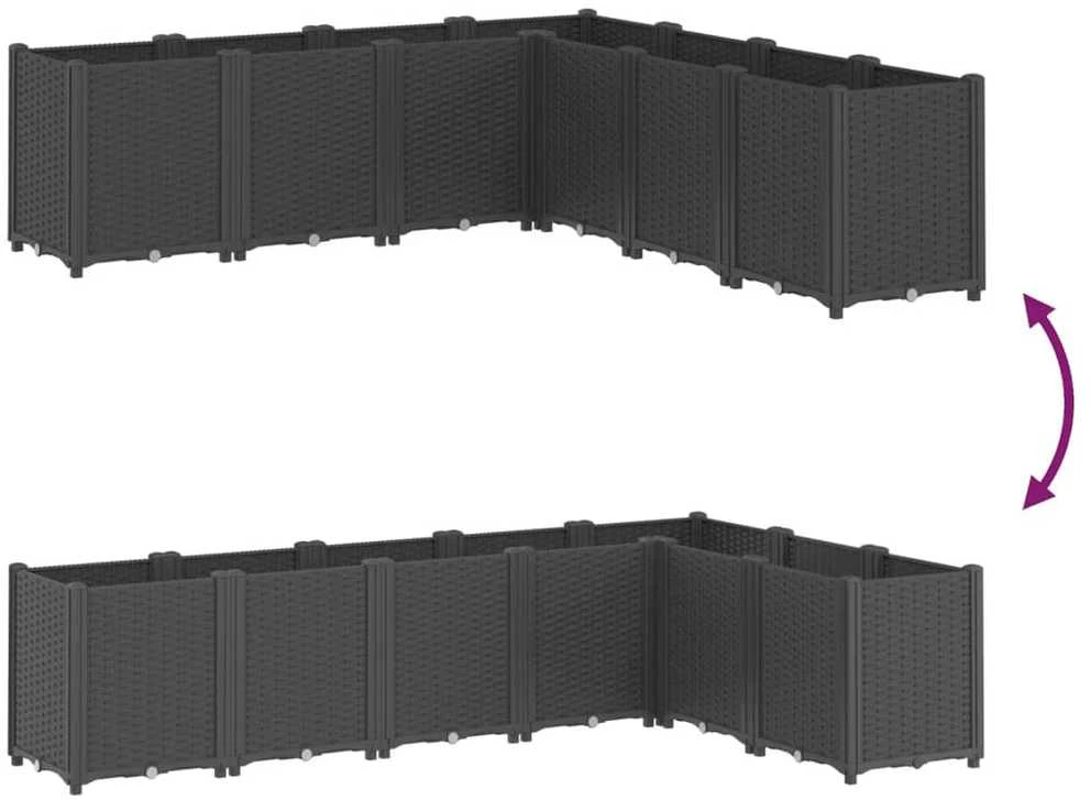 Sodo lovelis, juodos spalvos, 160x160x53cm, PP