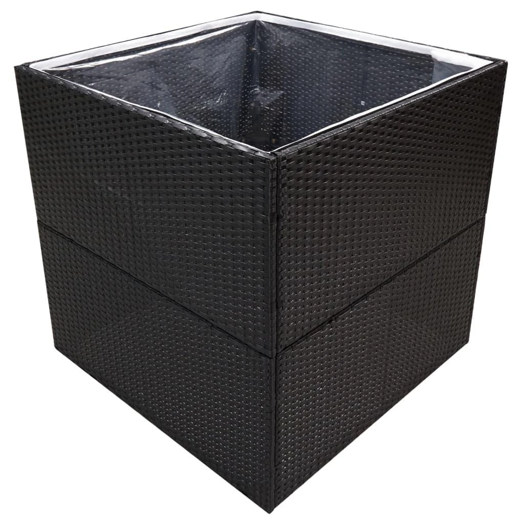 Sodo lovelis, juodos spalvos, 80x80x80cm, poliratanas