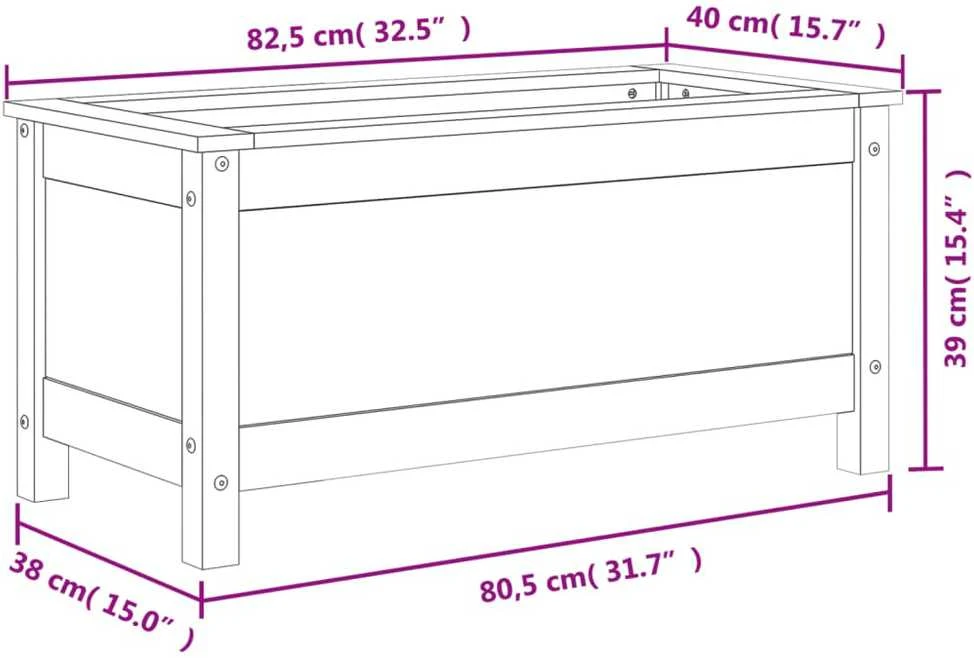 Sodo lovelis, medaus rudas, 82,5x40x39cm, pušies masyvas