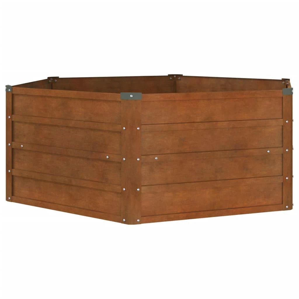 Aukštas sodo lovelis, rūdžių, 129x129x45cm, Corten plienas