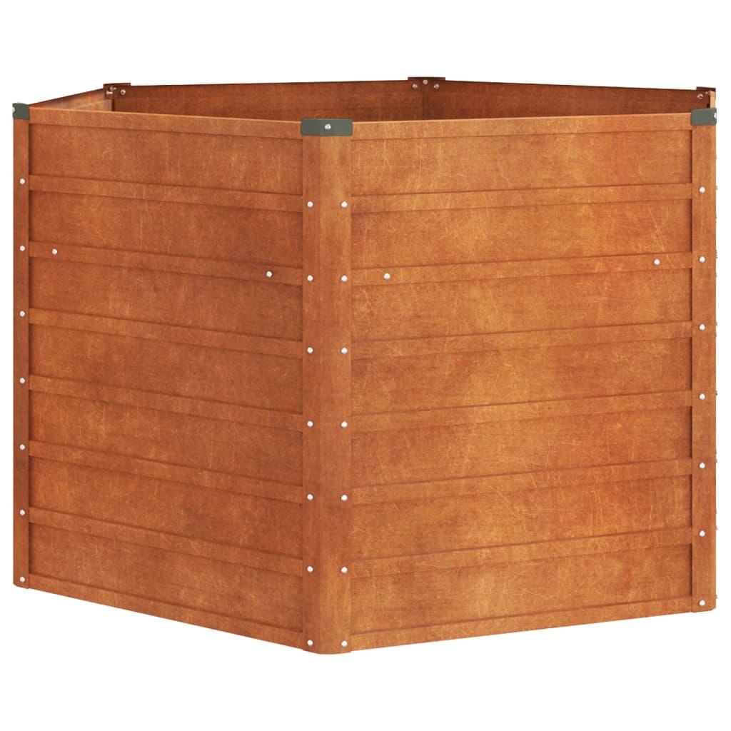 Aukštas sodo lovelis, rūdžių, 129x129x77cm, Corten plienas