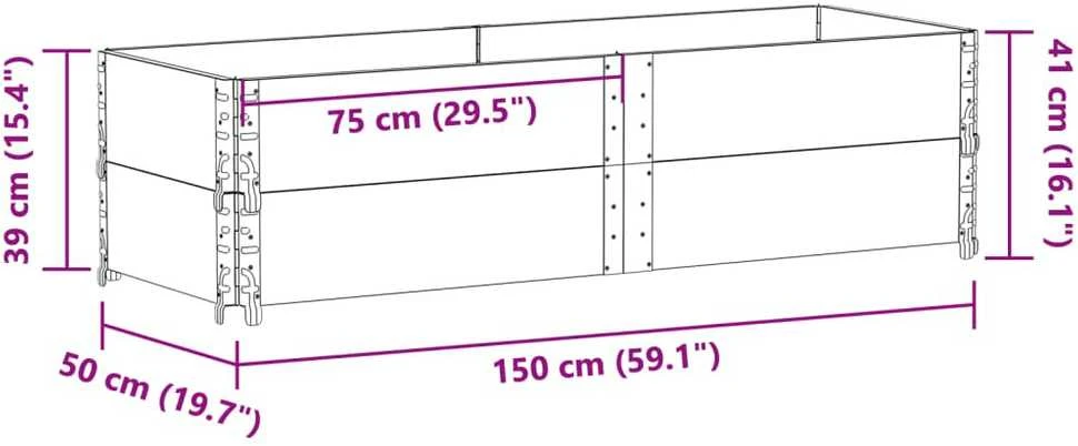 Sodo lovelis, pilkas, 150x50cm, pušies medienos masyvas