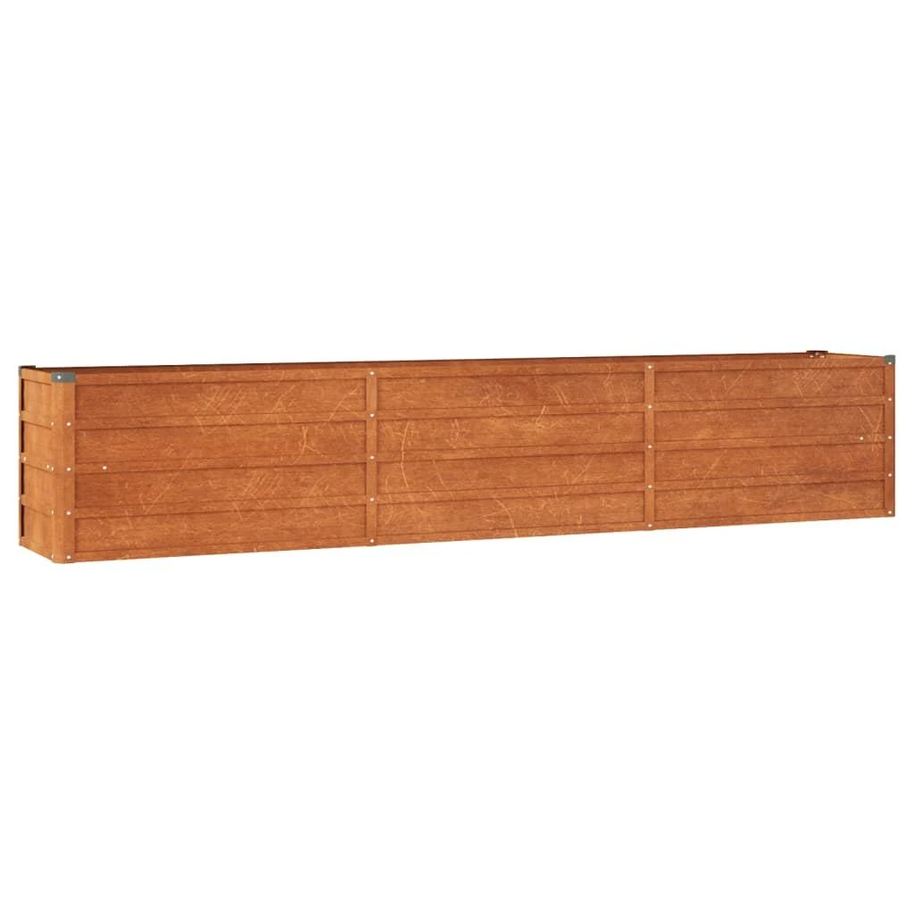 Aukštas sodo lovelis, rūdžių, 240x40x45cm, Corten plienas