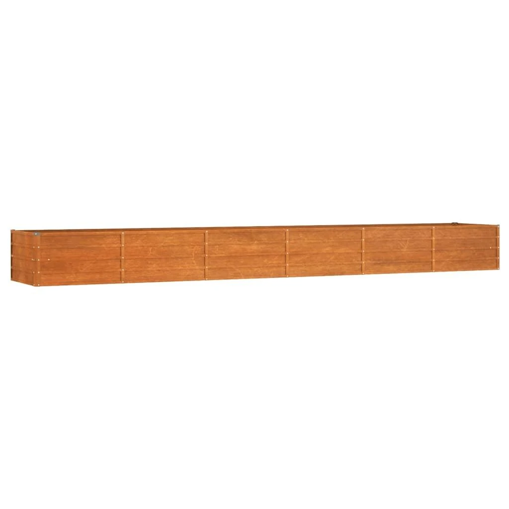 Aukštas sodo lovelis, rūdžių, 480x80x45cm, Corten plienas