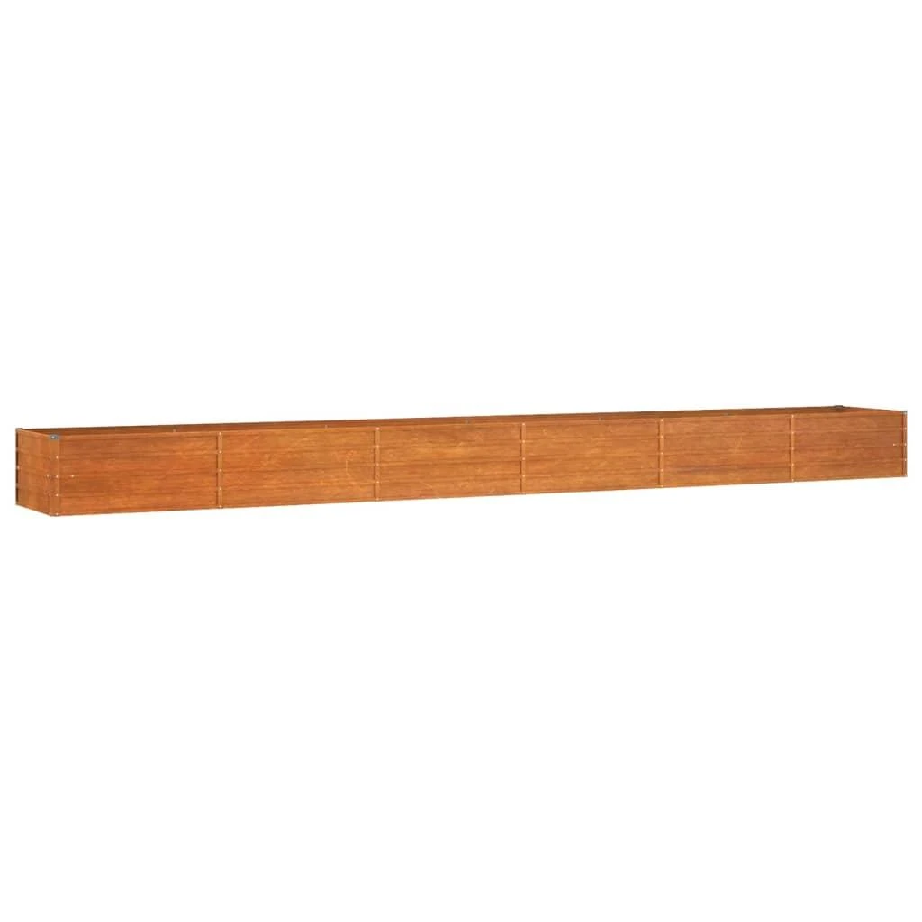 Aukštas sodo lovelis, rūdžių, 600x80x45cm, Corten plienas