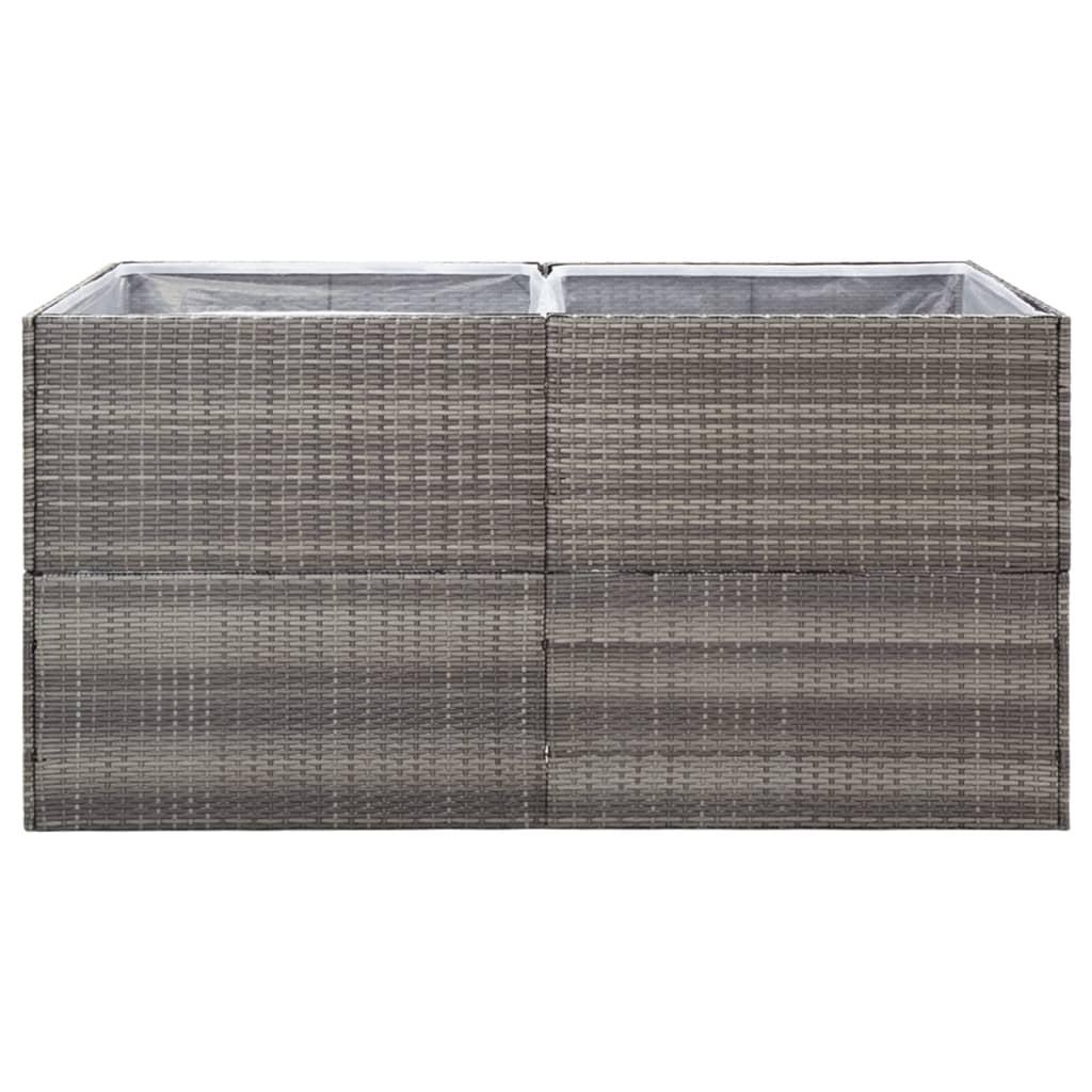 Sodo lovelis, pilkos spalvos, 157x80x80cm, poliratanas