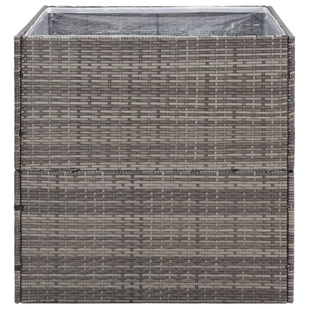 Sodo lovelis, pilkos spalvos, 80x80x80cm, poliratanas