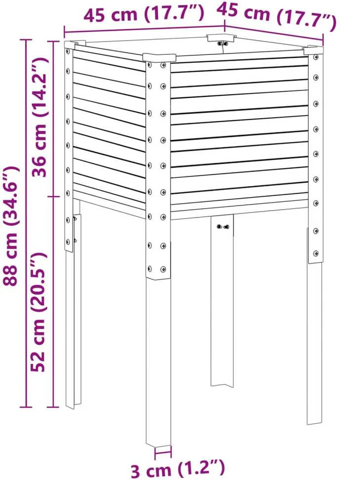 Sodo lovelis, rudas, 45x45x88cm, plienas