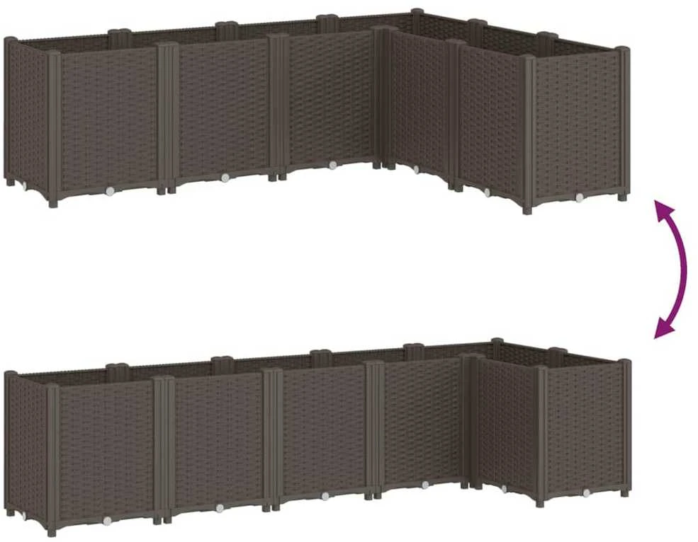 Sodo lovelis, rudos spalvos, 160x120x53cm, PP