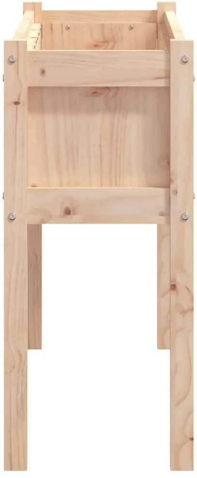 Sodo lovelis su kojelėmis, 110x31x70cm, pušies medienos masyvas