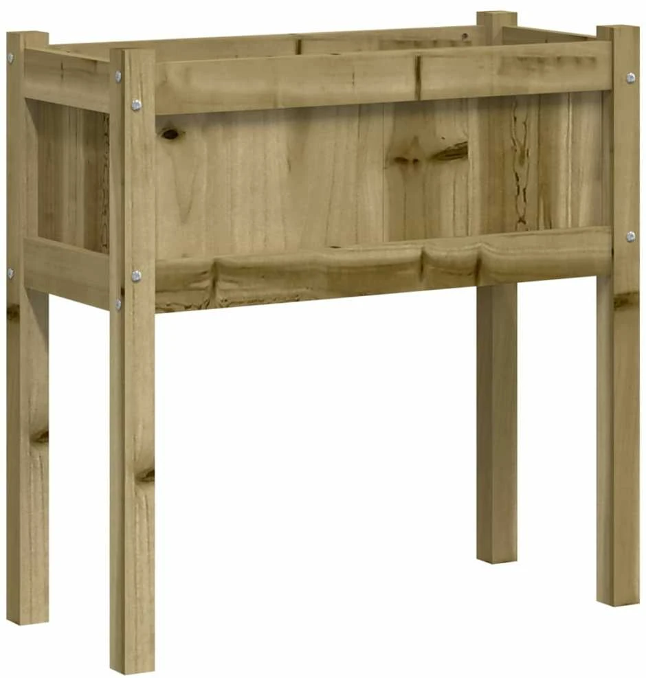 Sodo lovelis su kojelėmis, 70x31x70cm, impregnuota pušis