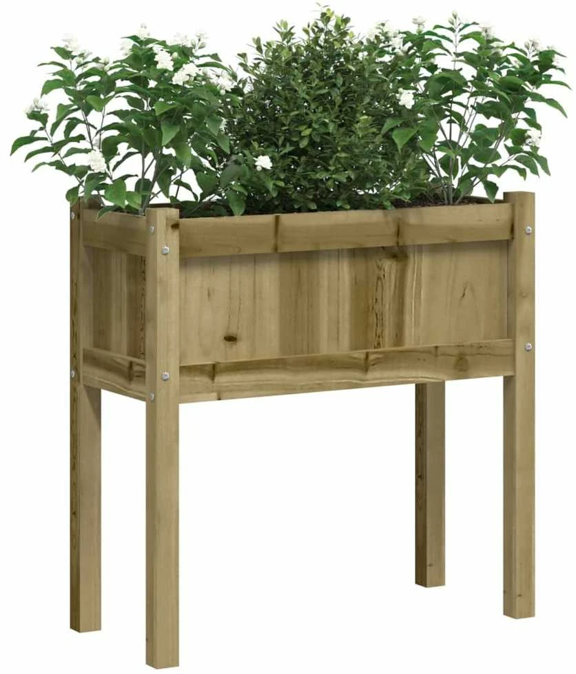 Sodo lovelis su kojelėmis, 70x31x70cm, impregnuota pušis