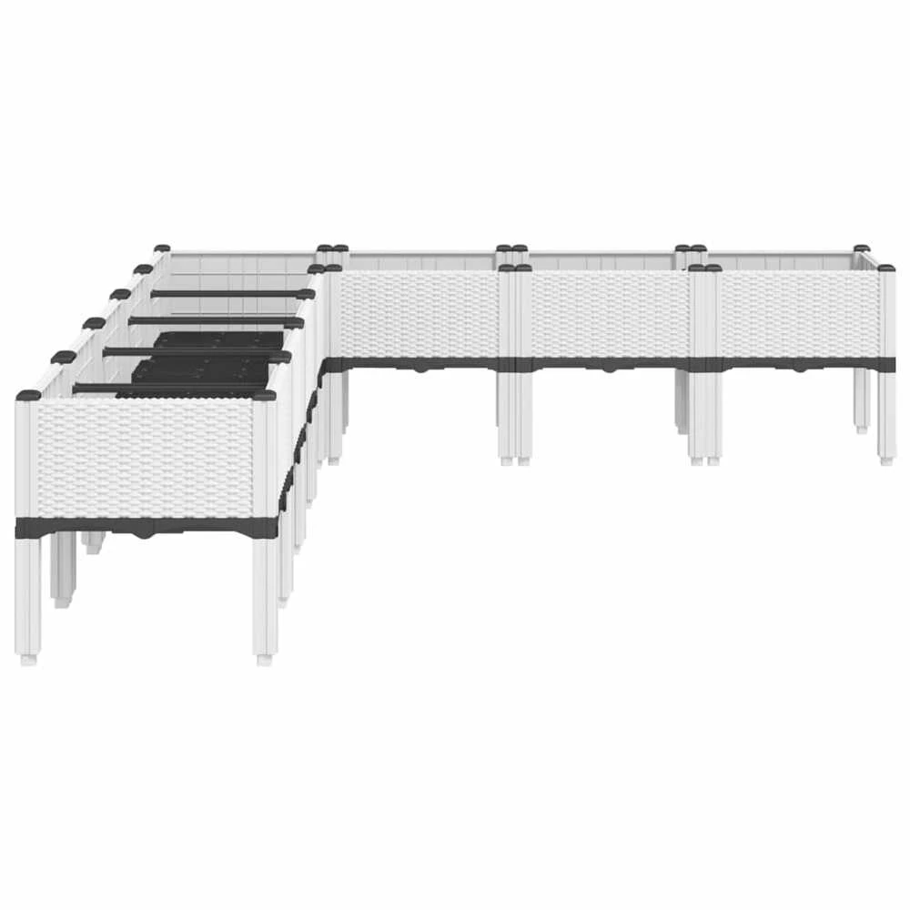 Sodo lovelis su kojomis, baltos spalvos, 200x160x42cm, PP