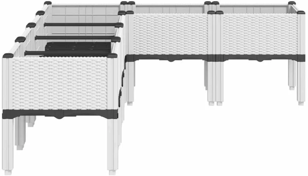 Sodo lovelis su kojomis, baltos spalvos, 160x120x42cm, PP