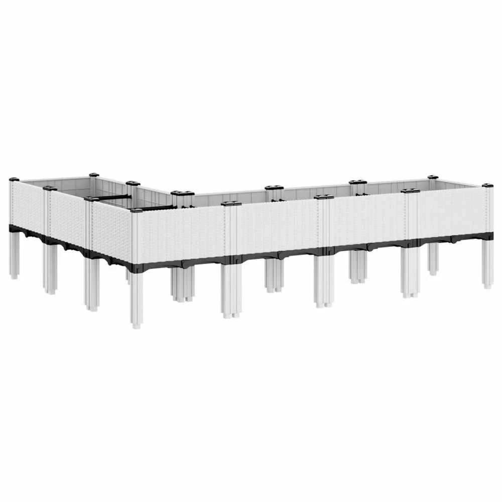 Sodo lovelis su kojomis, baltos spalvos, 160x120x42cm, PP
