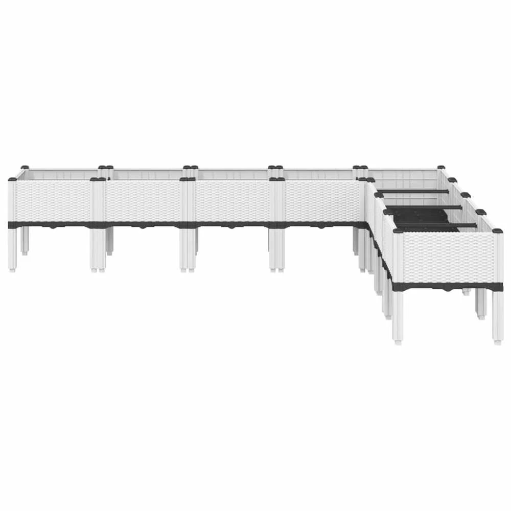 Sodo lovelis su kojomis, baltos spalvos, 200x160x42cm, PP
