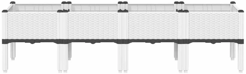 Sodo lovelis su kojomis, baltos spalvos, 160x40x42cm, PP