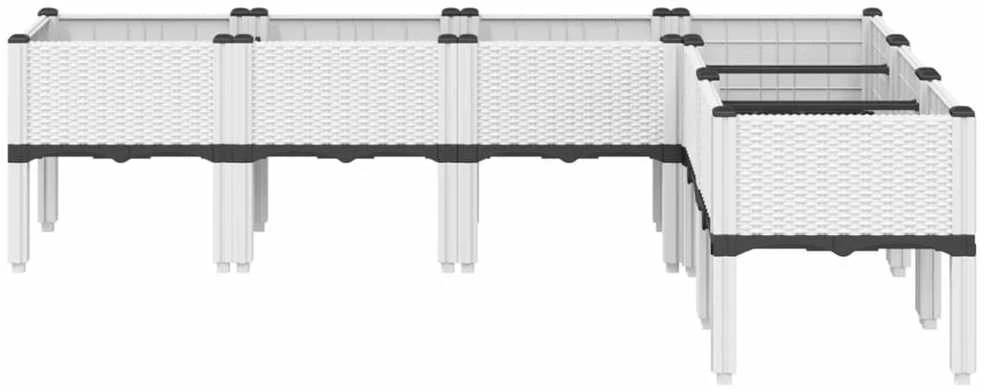 Sodo lovelis su kojomis, baltos spalvos, 160x120x42cm, PP
