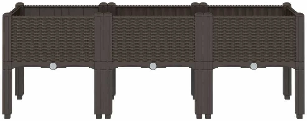 Sodo lovelis su kojomis, rudos spalvos, 120x40x42cm, PP