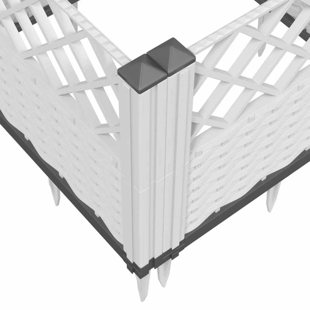 Sodo lovelis su kuoliukais, baltas, 123,5x43,5x43,5cm, PP