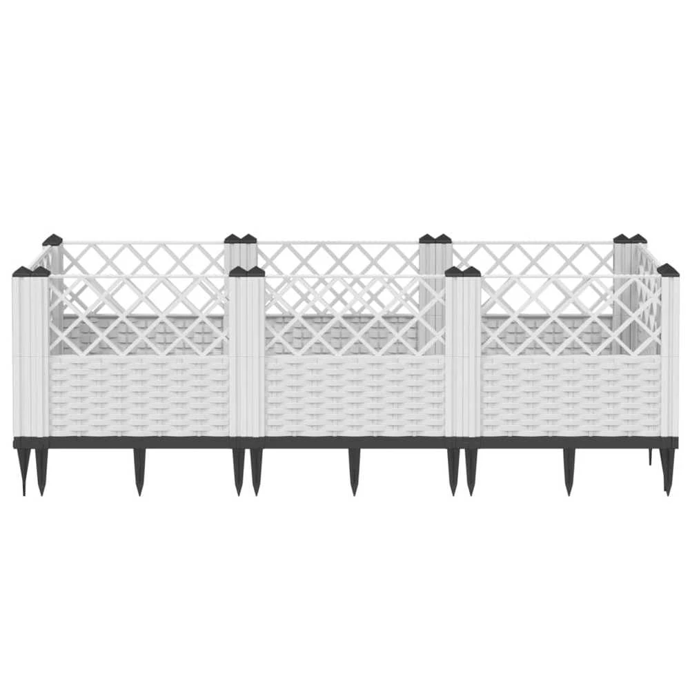 Sodo lovelis su kuoliukais, baltas, 123,5x43,5x43,5cm, PP