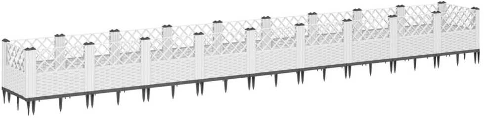 Sodo lovelis su kuoliukais, baltas, 363,5x43,5x43,5cm, PP