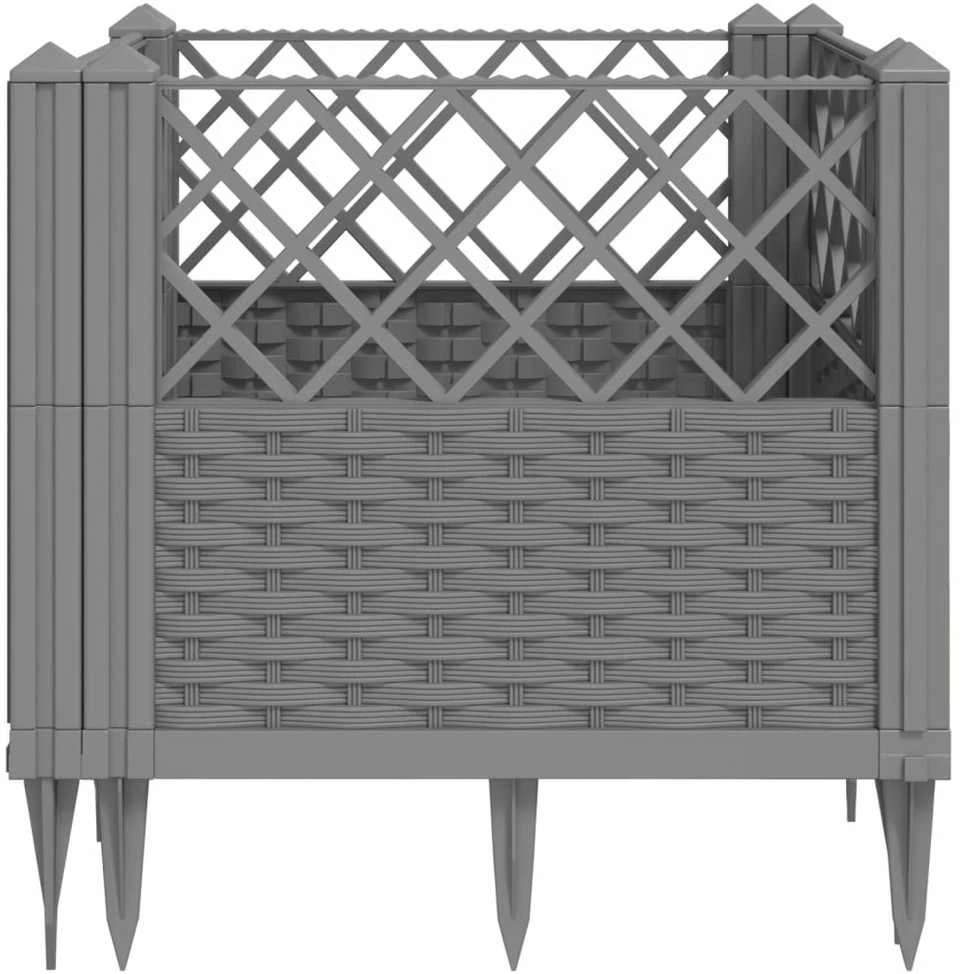 Sodo lovelis su kuoliukais, pilkas, 43,5x43,5x43,5cm, PP