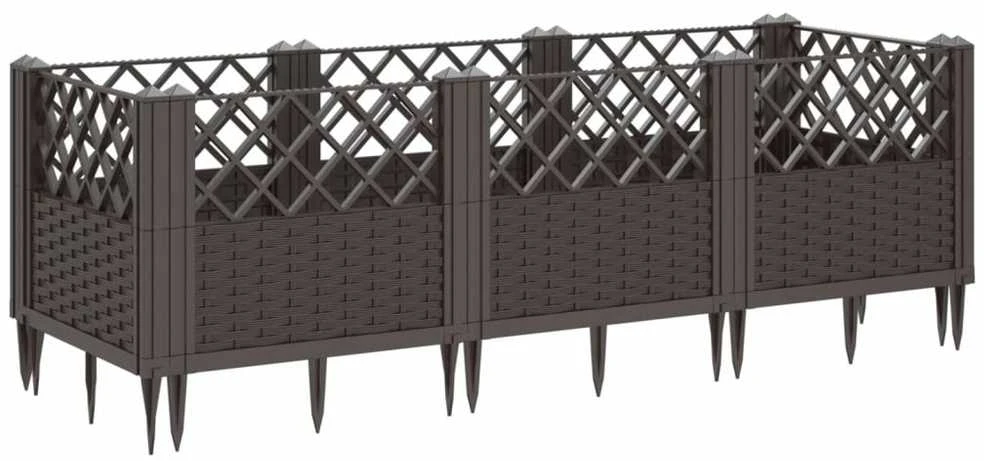 Sodo lovelis su kuoliukais, rudas, 123,5x43,5x43,5cm, PP
