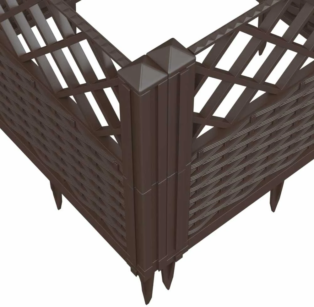 Sodo lovelis su kuoliukais, rudas, 123,5x43,5x43,5cm, PP