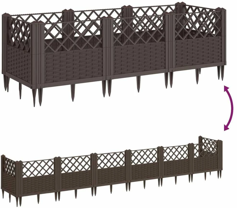 Sodo lovelis su kuoliukais, rudas, 123,5x43,5x43,5cm, PP