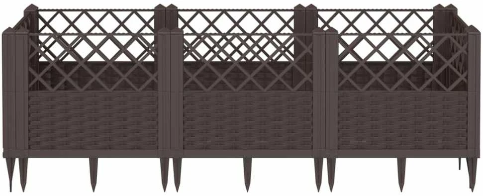 Sodo lovelis su kuoliukais, rudas, 123,5x43,5x43,5cm, PP