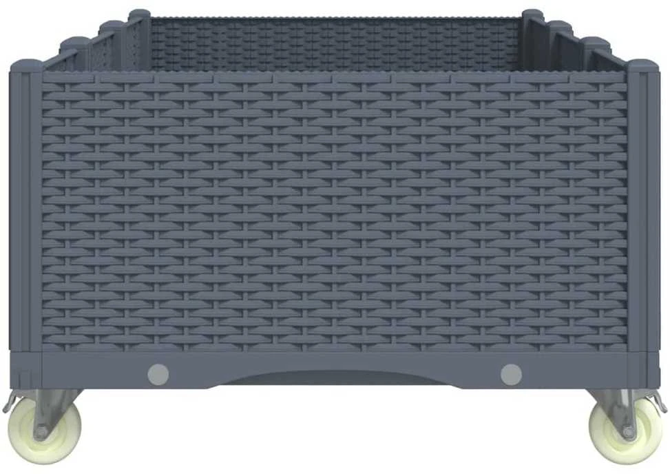 Sodo lovelis su ratukais, pilkos spalvos, 150x80x54cm, PP