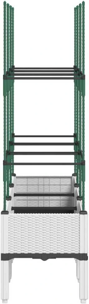 Sodo lovelis su treliažu, baltos spalvos, 120x40x142,5cm, PP