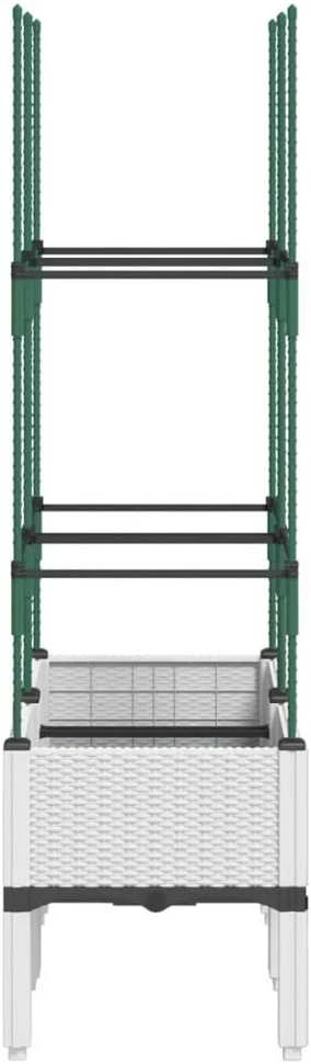 Sodo lovelis su treliažu, baltos spalvos, 80x40x142,5cm, PP