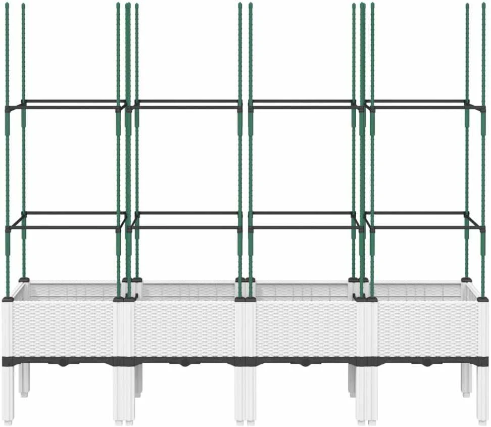 Sodo lovelis su treliažu, baltos spalvos, 160x40x142,5cm, PP