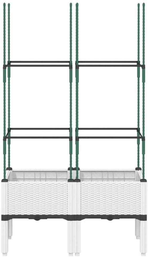 Sodo lovelis su treliažu, baltos spalvos, 80x40x142,5cm, PP