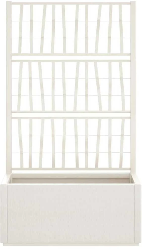 Sodo lovelis su treliažu, baltos spalvos, 80x36x140cm, PP