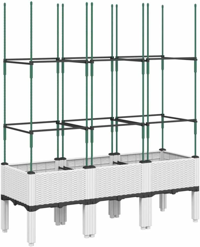 Sodo lovelis su treliažu, baltos spalvos, 120x40x142,5cm, PP