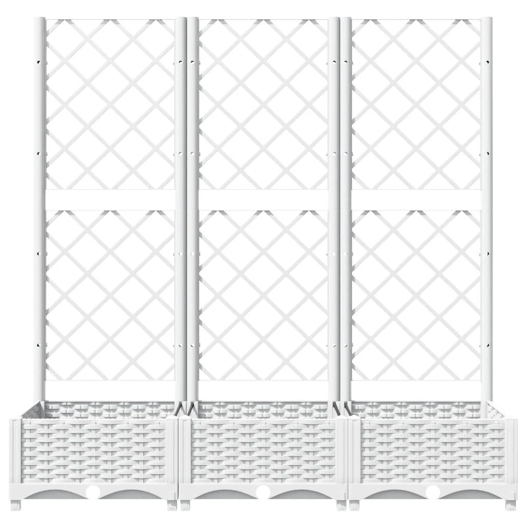 Sodo lovelis su treliažu, baltos spalvos, 120x40x121,5cm, PP