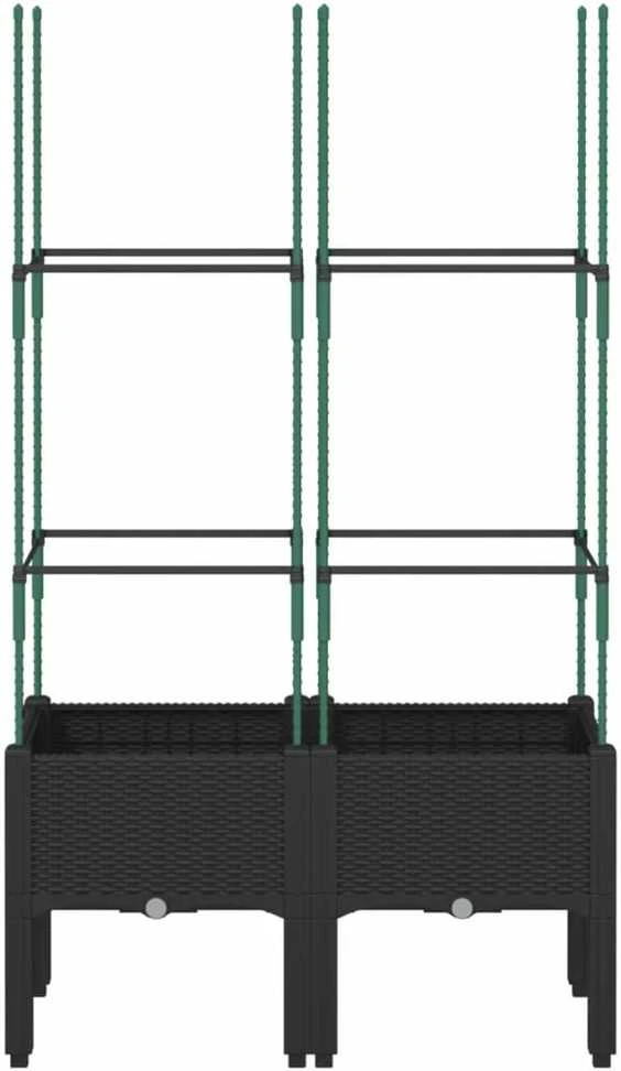Sodo lovelis su treliažu, juodos spalvos, 80x40x142,5cm, PP