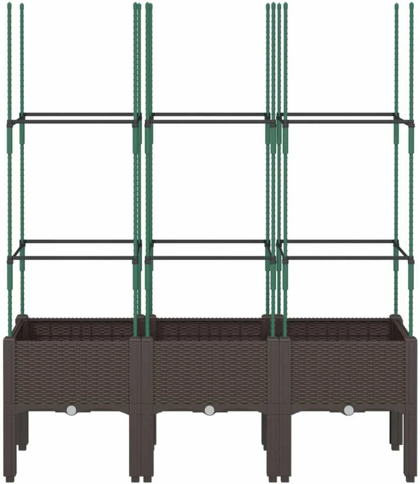 Sodo lovelis su treliažu, rudos spalvos, 120x40x142,5cm, PP