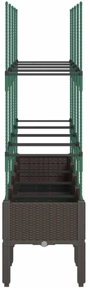 Sodo lovelis su treliažu, rudos spalvos, 160x40x142,5cm, PP