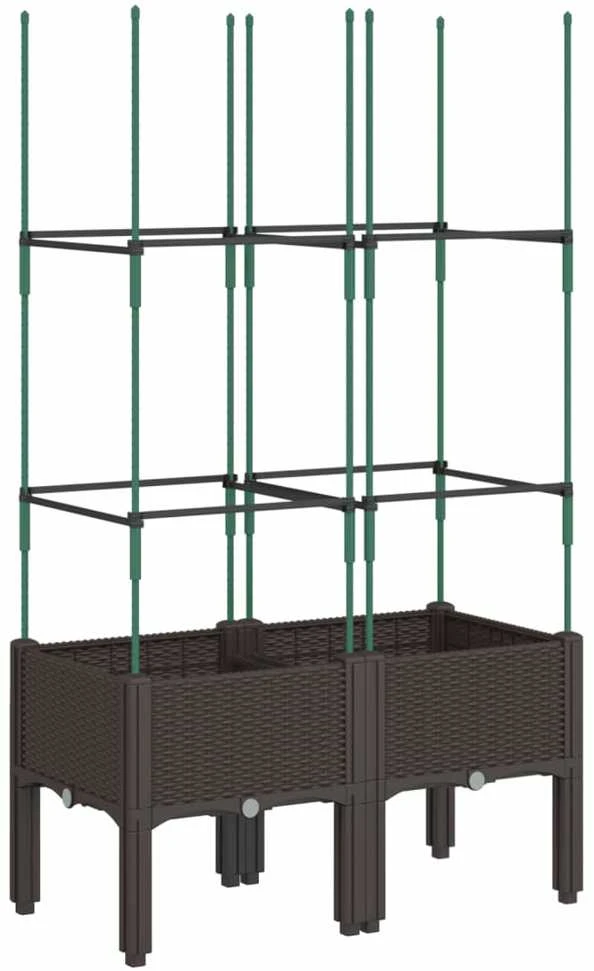 Sodo lovelis su treliažu, rudos spalvos, 80x40x142,5cm, PP