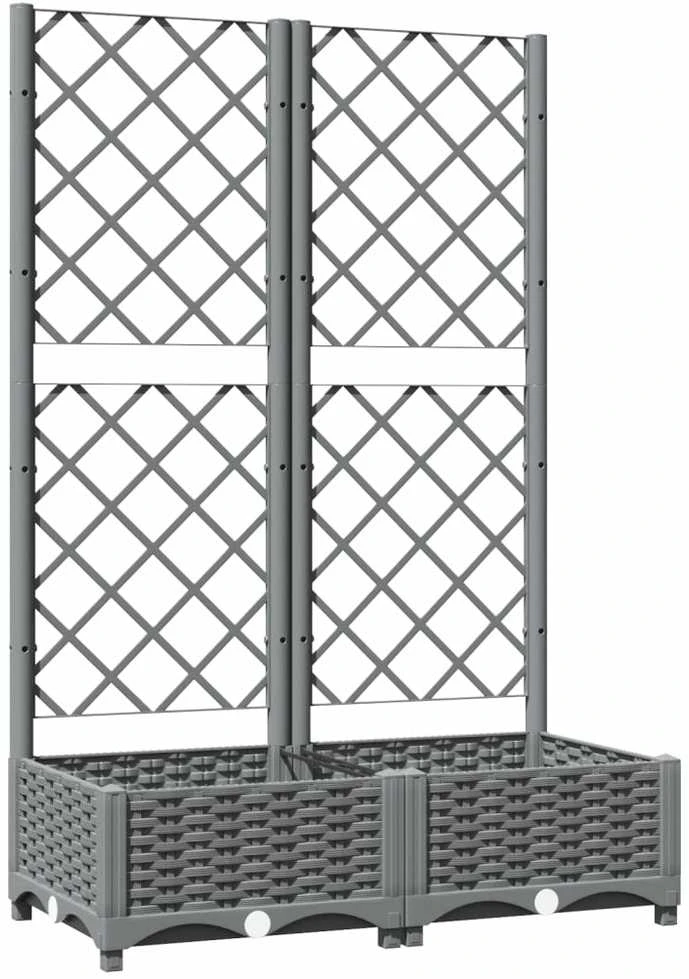 Sodo lovelis su treliažu, šviesiai pilkas, 80x40x121,5cm, PP