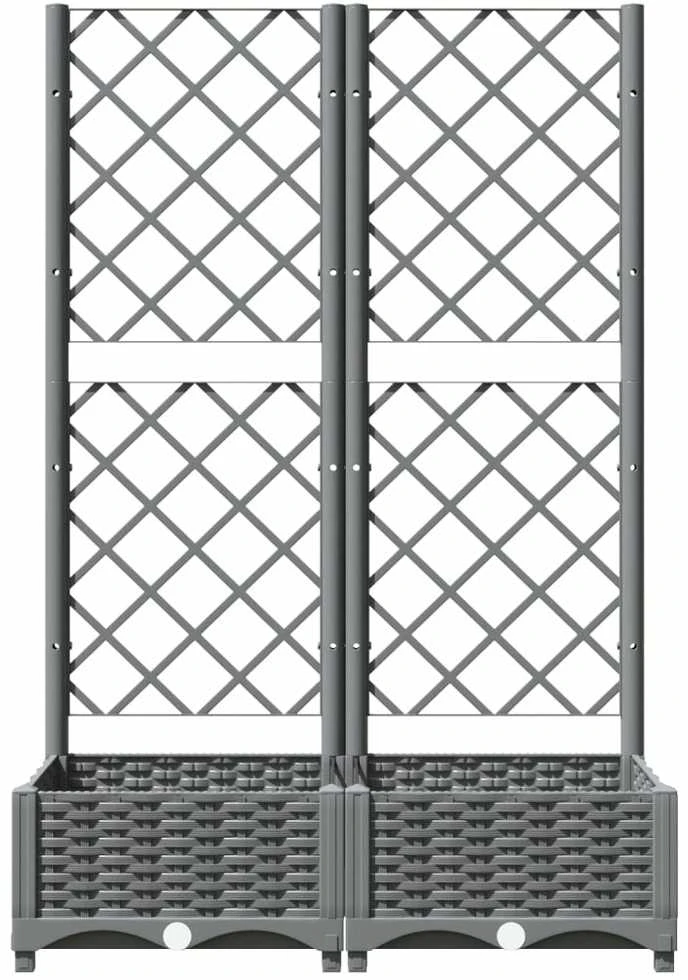 Sodo lovelis su treliažu, šviesiai pilkas, 80x40x121,5cm, PP