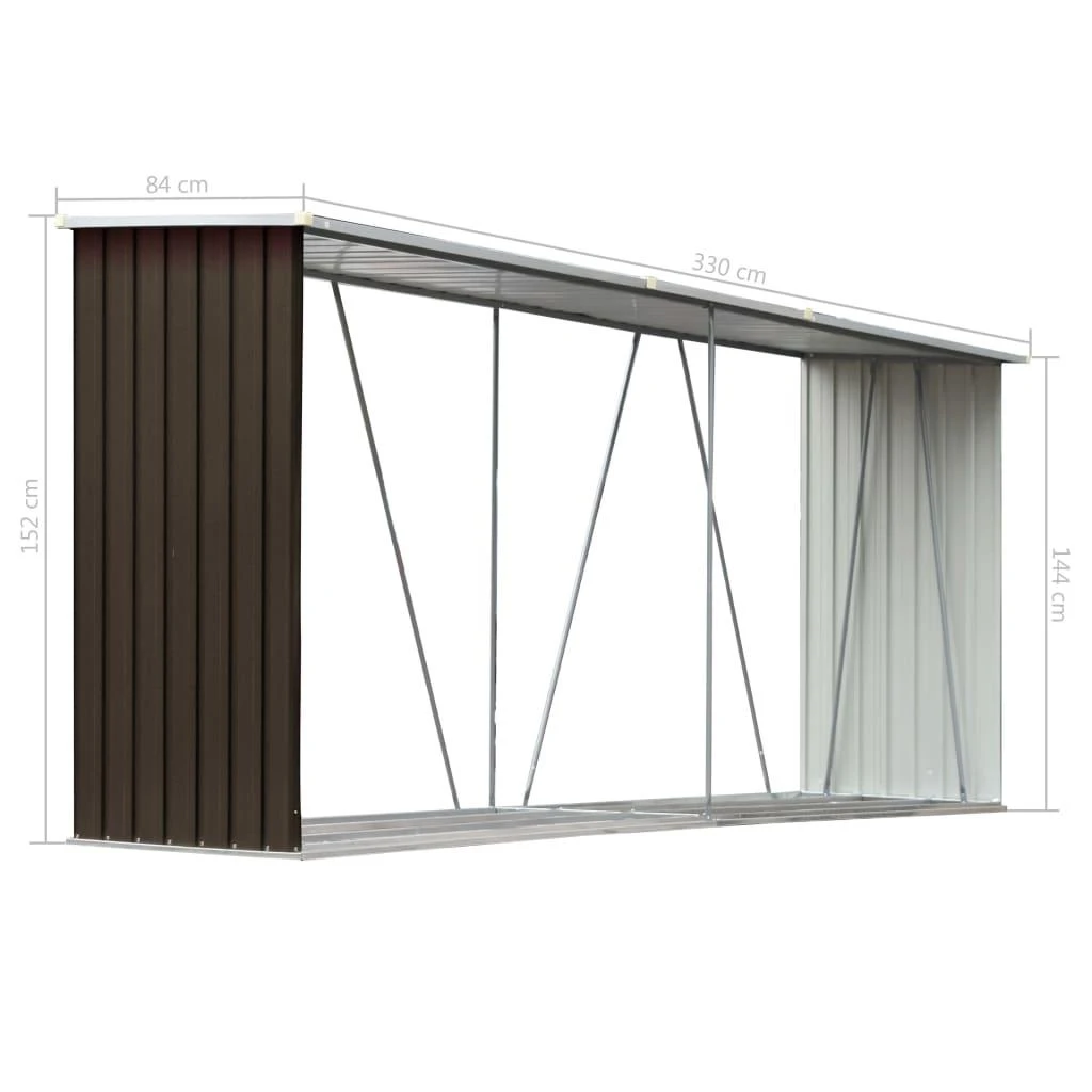 Sodo malkinė, ruda, 330x84x152cm, galvanizuotas plienas