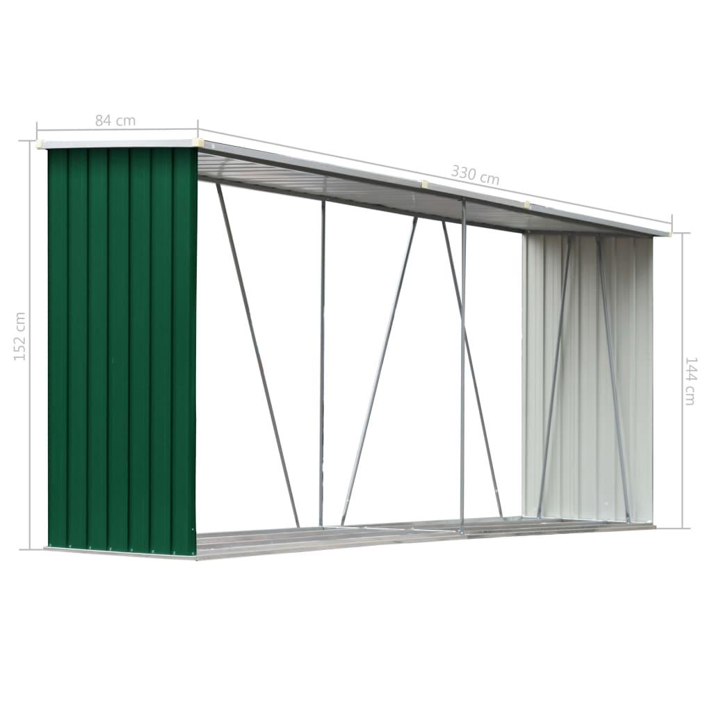Sodo malkinė, žalia, 330x84x152cm, galvanizuotas plienas